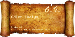 Odler Ibolya névjegykártya